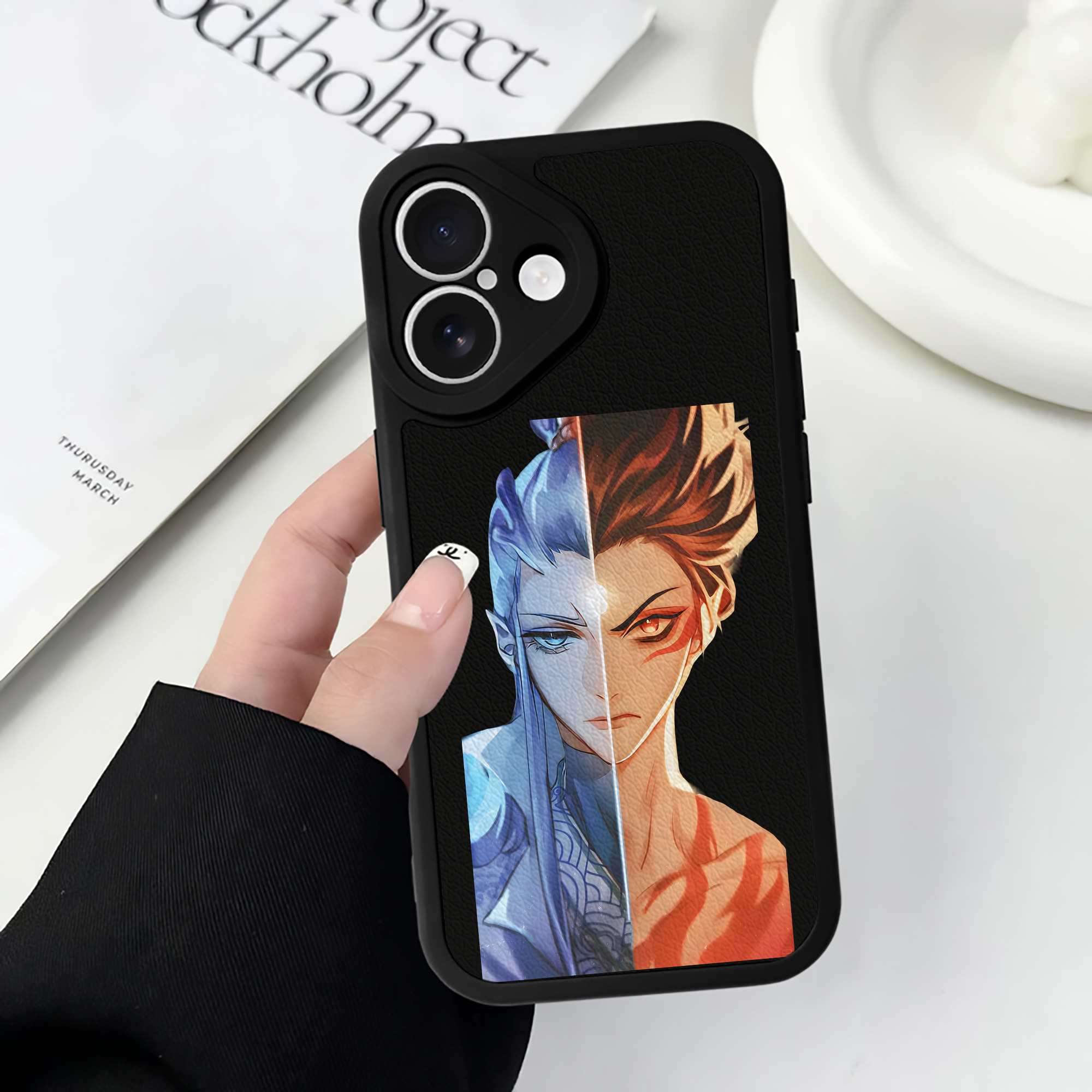 （画像用） Ne Zha 2 ナタ 魔童の大暴れ 【iPhone 16シリーズ対応】シリコンスマホケース（レザー調） 材質：シリコン